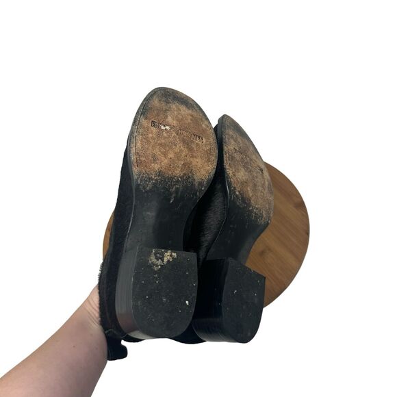 Elizabeth and James Ava Black Ankle Bootie Pony Hair Boho Festival Womens Size 8 - Picture 6 of 9